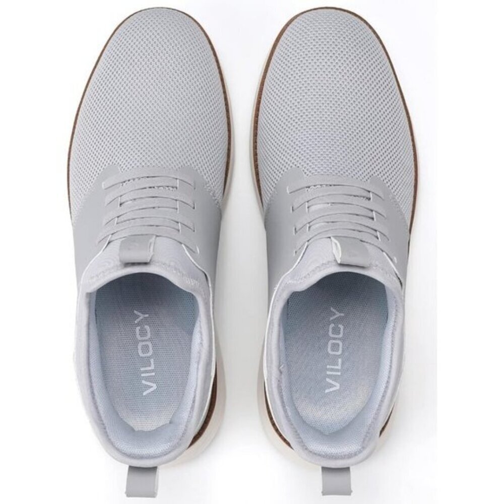 ⚡VILOCY Men's Light Grey Fashion Dress Oxfords Business Mesh Breathable Sneakers - Picture 9 of 9